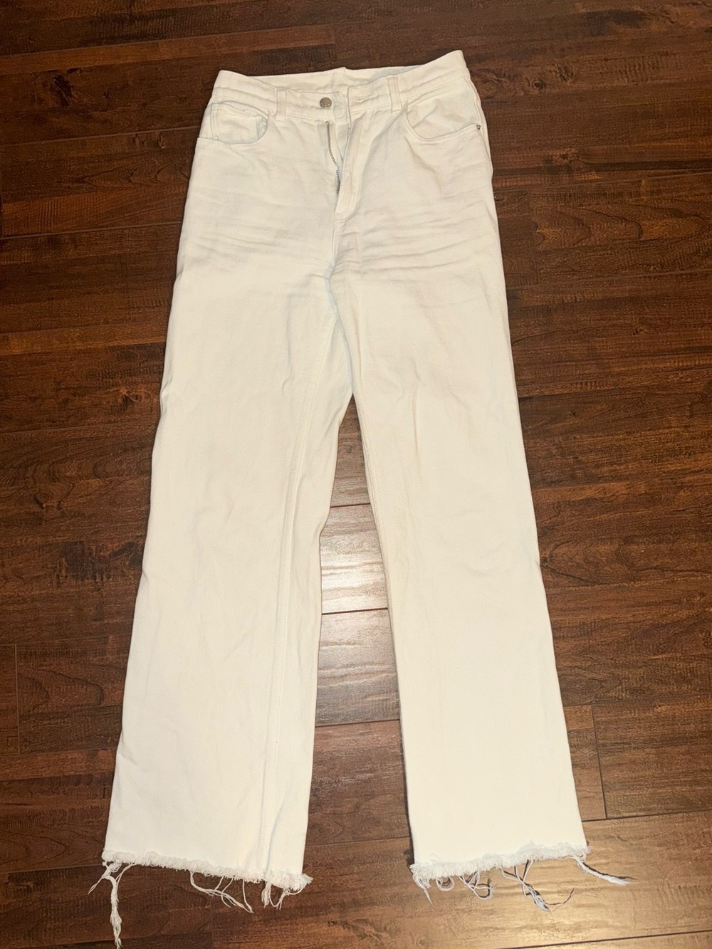 Women’s High-Rise Straight Leg White Jeans